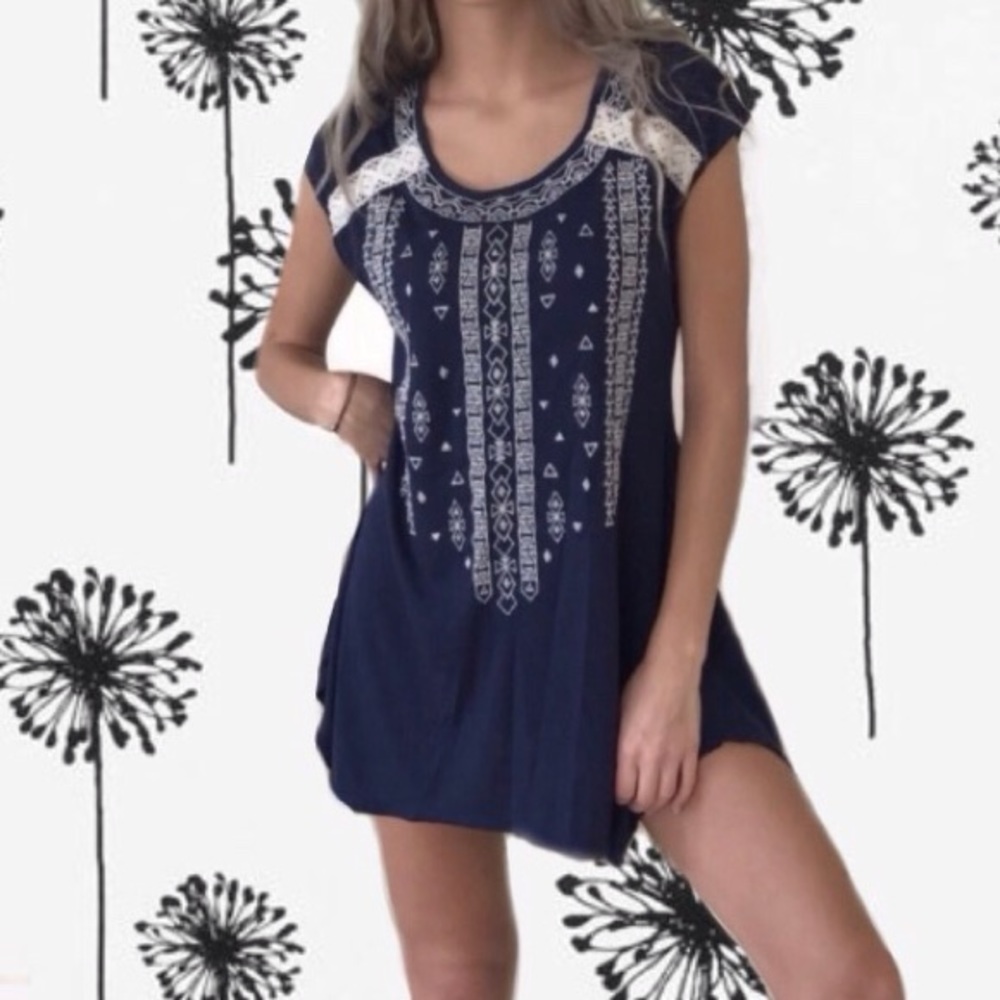 Embroidered Mini Dress